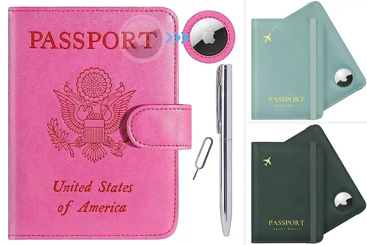 Detailed view of Best AirTag Slot Passport Holder – Trackable & RFID Secure