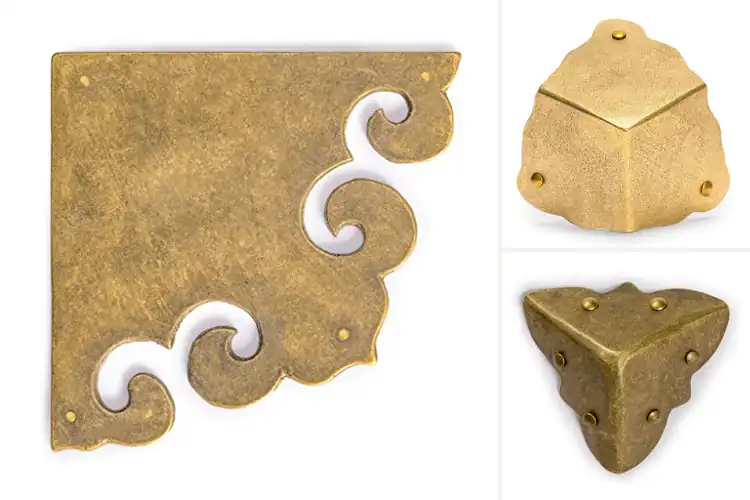 Detailed view of Best Brass Armoire Corner Plates