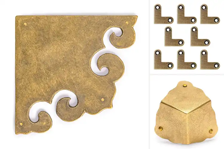 Detailed view of Best Brass Cupboard Corner Plates