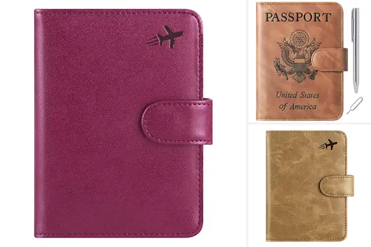 Detailed view of Best Faux Leather Passport Cover With Sturdy Stitching