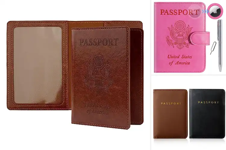 Detailed view of Best Faux Leather Passport Covers