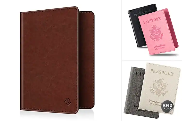 Detailed view of Best Faux Leather Passport Holder