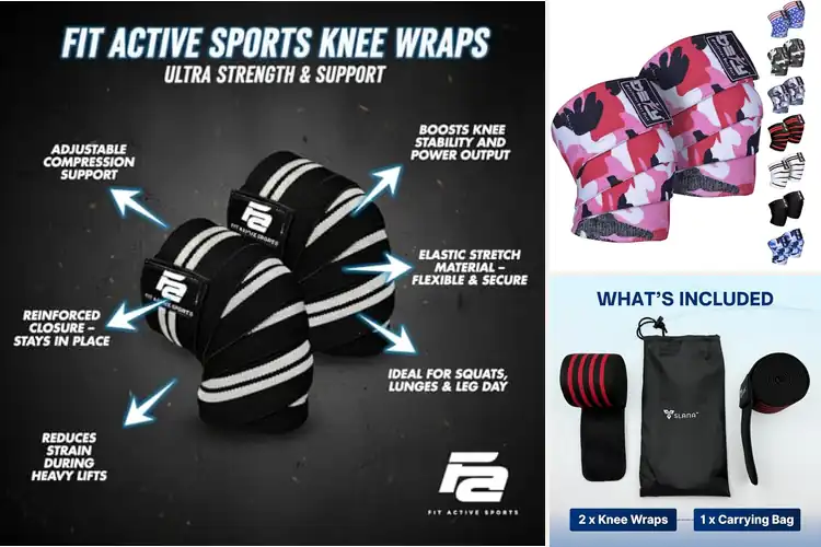 Detailed view of Best Non Slip Knee Wraps With Hook And Loop Closure