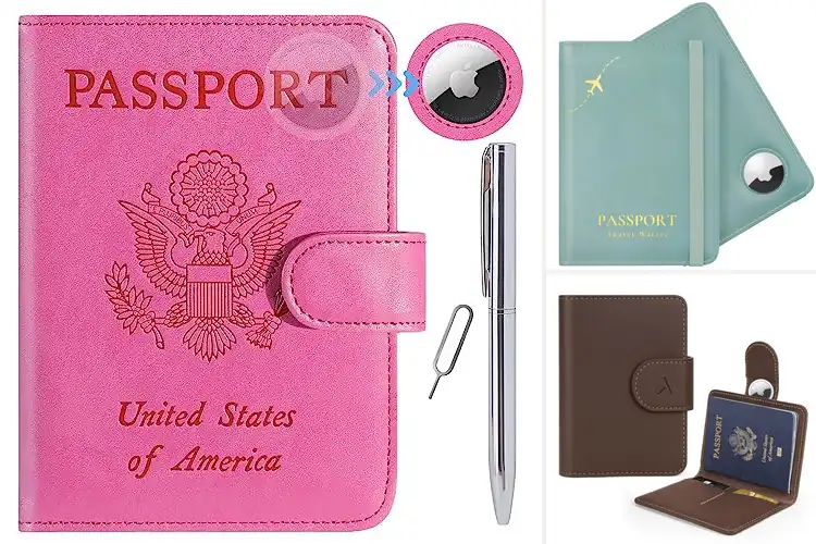 Detailed view of Best Passport Holder With AirTag Slot
