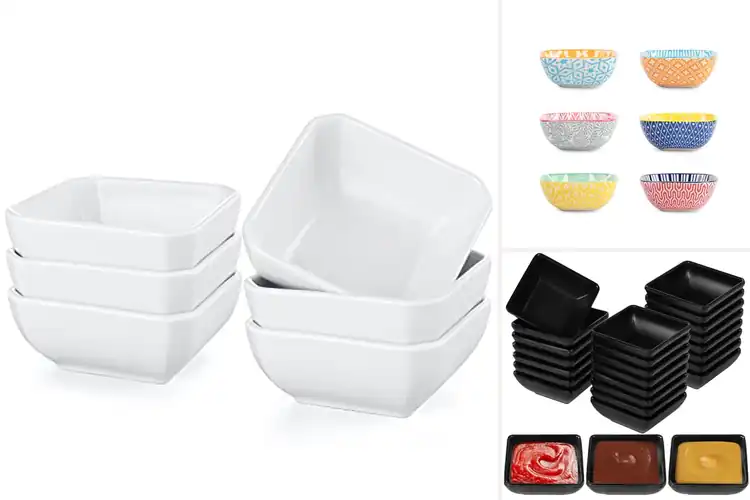 Detailed view of Best Square Dipping Bowls For Sauces And Condiments