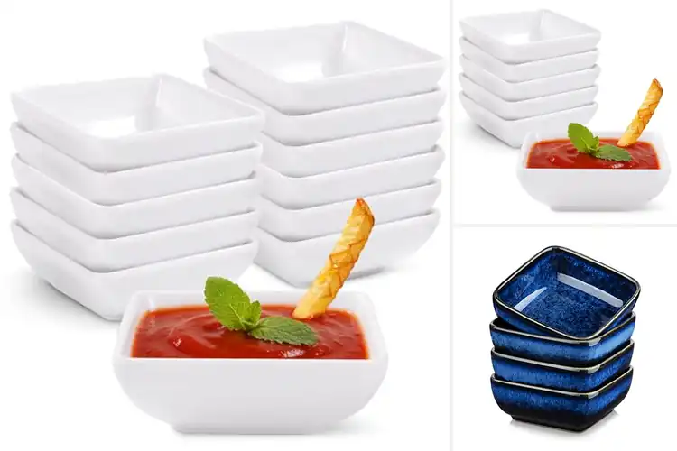 Detailed view of Best Square Dipping Bowls With Flared Sides