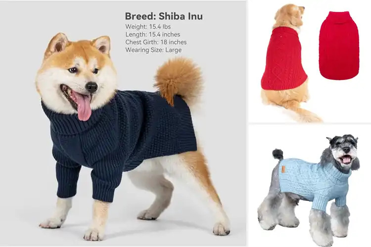 Detailed view of Best Stretchy Knit Dog Sweaters