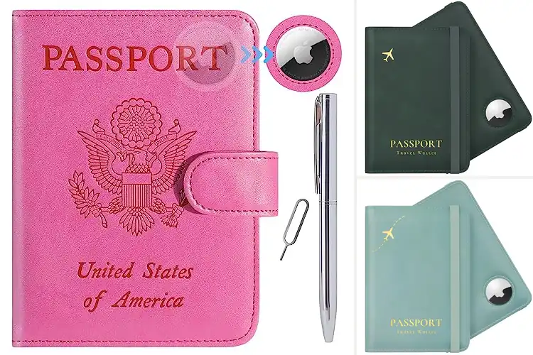 Detailed view of Best Travel Passport Holder With AirTag Slot