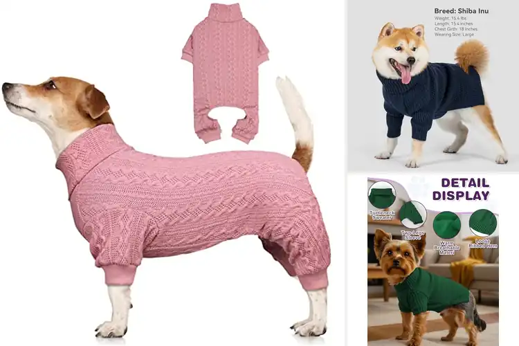 Detailed view of Best Turtle Neck Dog Sweaters: Top Cozy Picks for Every Pup