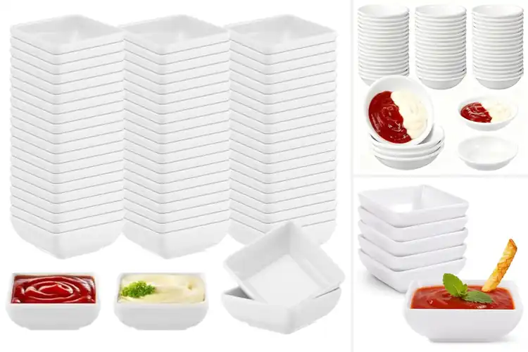 Detailed view of Best White Melamine Dipping Dishes For Kitchen And Bar